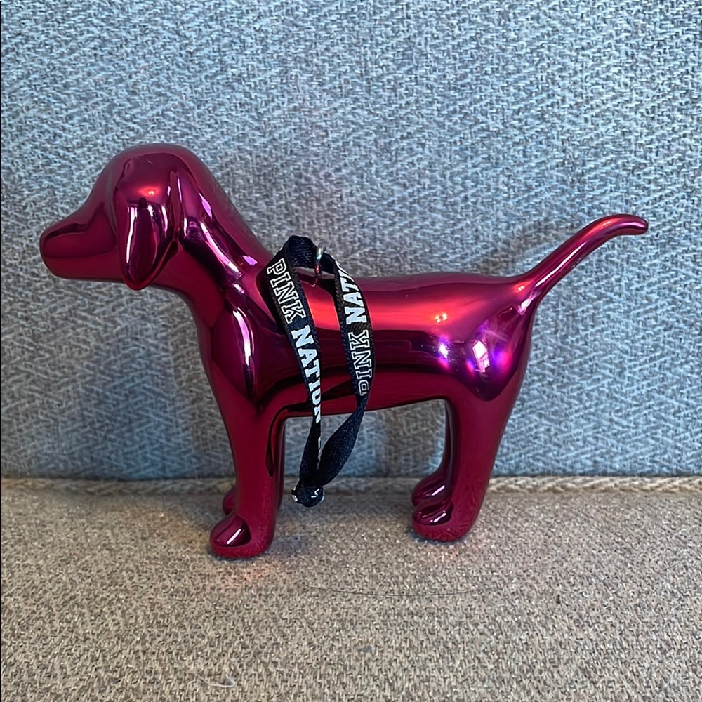 Metallic Pink Dog Figurine
